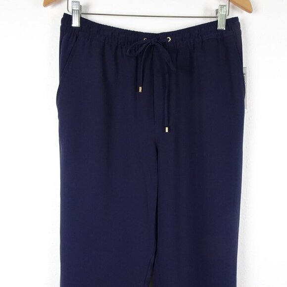 Ralph Lauren Dress Jogger Pants Women's Size 4 Blue Elastic Waist Ribbed Cuffs - Picture 2 of 11